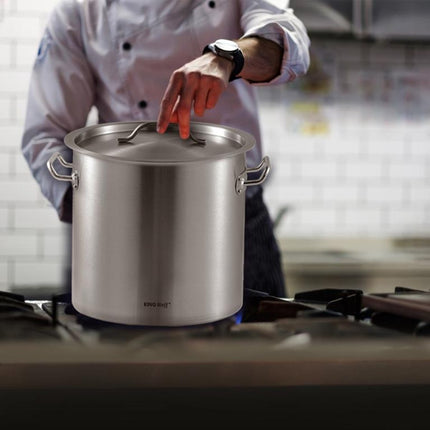 Kinghoff Kookpan 21 liter - Ø30cm - Geschikt voor alle Kookzones (Incl. Inductie) - Voor Professioneel en Huisgebruik - Stoompan - Soeppan