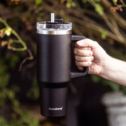 Klausberg KB-7942 Thermische Mok - 1100 ml - Dubbelwandige Isolatie - Met Handvat en Drinkdop - Geschikt voor Warme en Koude Dranken - Thermoskan - Thermosfles - Thermosbeker - Warmhouder voor Drank