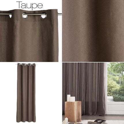 Atmosphera verduisterende gordijnen - set 2x stuks - B135 x L240 cm - taupe - geplooid - met ringen - kant en klaar