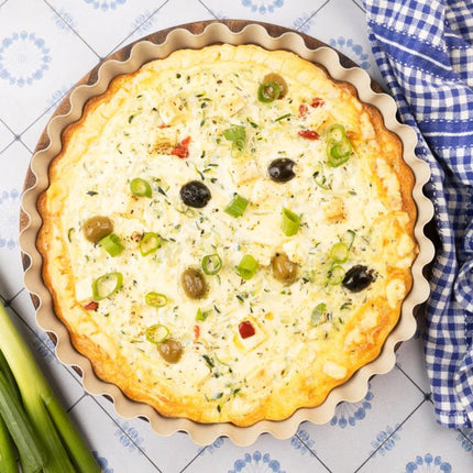 KINGHoff Taartvorm 28 cm - Marmervorm Beige - Ovenbestendig tot 220°C - Voor Taarten en Quiches - Bakvorm - Ovenvorm - Cakevorm -