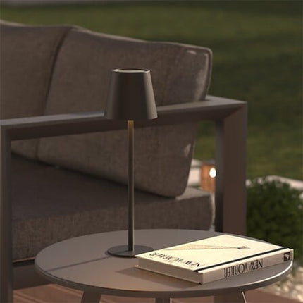 Atmosphera portable tafellamp Cody - zwart - draadloos/oplaadbaar - binnen/buiten - aanraaksensor