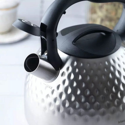 Klausberg Waterkoker Fluitketel RVS 3.0 Liter (Zilver) - Voor Alle Hittebronnen (ook inductie) - Waterketel - Waterkoker