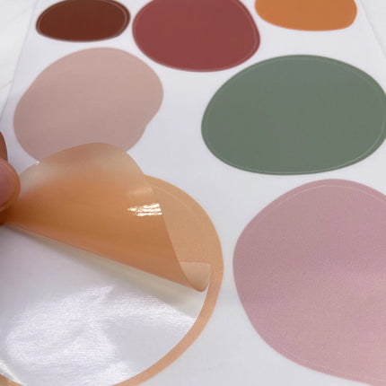 Wandsticker Stenen in Natuurstijl - Zelfklevende Muurdecoratie voor Woonkamer en Slaapkamer - Natuur Stenen Set voor Moderne Interieurs - Stippen - Muurstickers