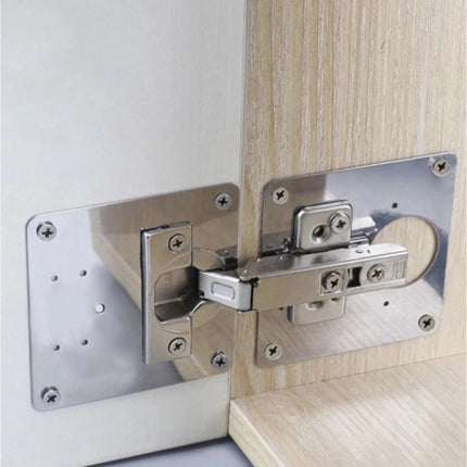 Scharnier Reparatie Plaat - 4 Stuks - Inclusief 20 Schroeven - Keukenkastje - Reparatieplaat