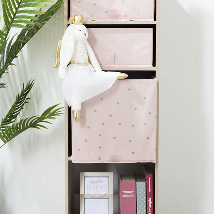 Opbergdoos Vierkant - Sterren, Roze - (29x29x29cm)