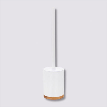 WC-/toiletborstel met houder rond wit polyresin/steen 40 cm