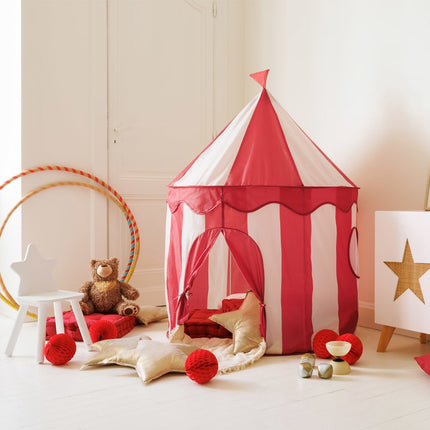 Atmosphera Circus speeltent voor kinderen - D100 x H135 cm - rood/wit - speelhuisjes