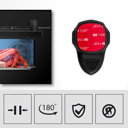 SIPO Ovenslot 9,2x9x2,8 cm - Veiligheidsslot Ovendeur tegen Openen door Kinderen - Eenvoudige Installatie - Slot voor oven - Zwart