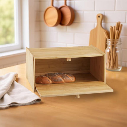 KLAUSBERG Bamboe Broodtrommel - 39,5x24,5x18 cm - Natuurlijke Broodbak voor Fris Brood - KB-7933 - Brooddoos - Brood vershouddoos