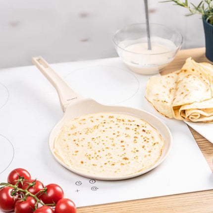 Klausberg KB-7958 Pannenkoekenpan 24 cm | Marmer Anti-aanbaklaag | Geschikt voor Inductie | Crème | Crepepan