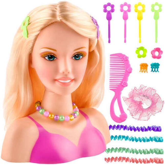 Kaphoofd met accessoires -haarstyling - pop - speelgoed