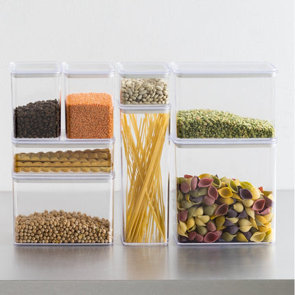 5Five Voorraadpot - keuken/voedsel - kunststof - 500 ml - luchtdichte deksel - transparant - 10 x 10 x 7 cm