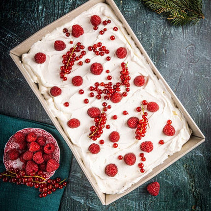 KINGHoff KH1975 Rechthoekige Bakvorm 36,5x24x6 cm - Ovenschaal voor Ovenschotels, Cake en Vlees - Ovenbestendig tot 220°C - Antiaanbaklaag - Beige - Cakevorm - Taartvorm