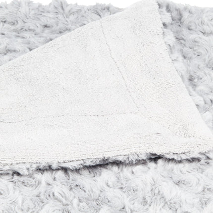 Atmosphera Sprei/deken/plaid - zilvergrijs - polyester - 230 x 180 cm - geknoopt motief