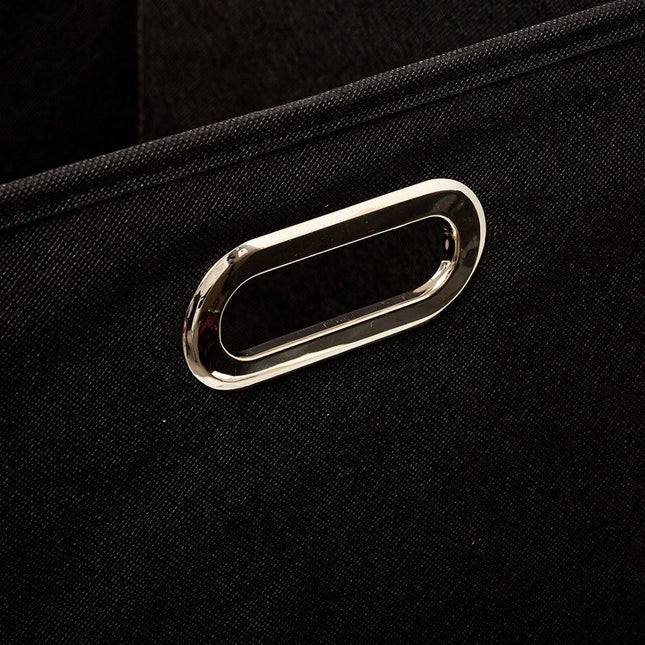 5Five Opbergmand/kastmand - zwart - linnen - 7 liter - 31 x 15 x 15 cm - Opbergbox - Vakkenkast manden