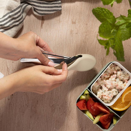 KINGHOFF 3-in-1 RVS Bestekset - Draagbaar Silliconen Etui - Inclusief Mes, Vork en Lepel - KH-1954 - Camping bestekset - Travelbestek set -