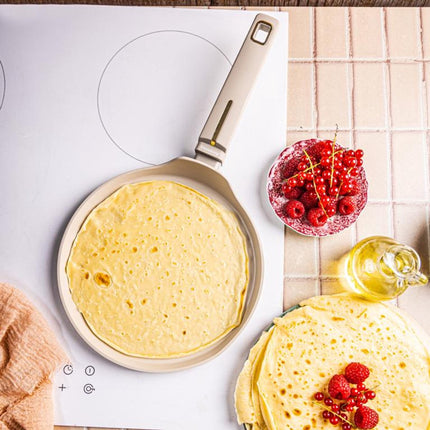 Klausberg KB-7965 Pannenkoekenpan | 24 cm | Anti-aanbaklaag | Geschikt voor Alle Kookzones Inclusief Inductie | Beige | Crepepan