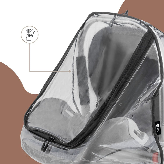 SIPO Regenscherm voor Autostoeltje - Waterdichte Beschermhoes voor Maxi-Cosi en Kinderwagen - Transparant - Universeel Model - EVA Materiaal - Regenhoes Kinderstoel -