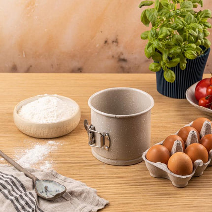 KingHoff KH-1979 Ronde Cakevorm 12 cm - Hoogte 10,3 cm - Marmer Non-Stick Laag - Koekvorm Sluiting - Ovenbestendig tot 220°C - Ovenvorm - Bakvorm