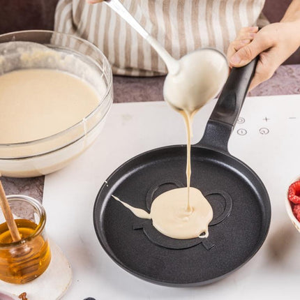 Klausberg KB-7971 Pannekoekenpan - Lachend Gezicht Design - Ø18 cm - Zwarte Antiaanbaklaag - Geschikt voor Alle Kookstellen Inclusief Inductie - Smiley