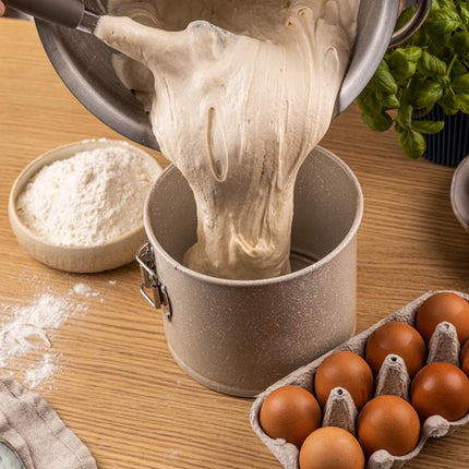 KingHoff KH-1980 Hoge Cakevorm - Rond - Diameter 16 cm, Hoogte 13 cm - Marmer Non-Stick Laag - Ovenbestendig tot 220°C - Bakvorm - Ovenvorm - Taartvorm