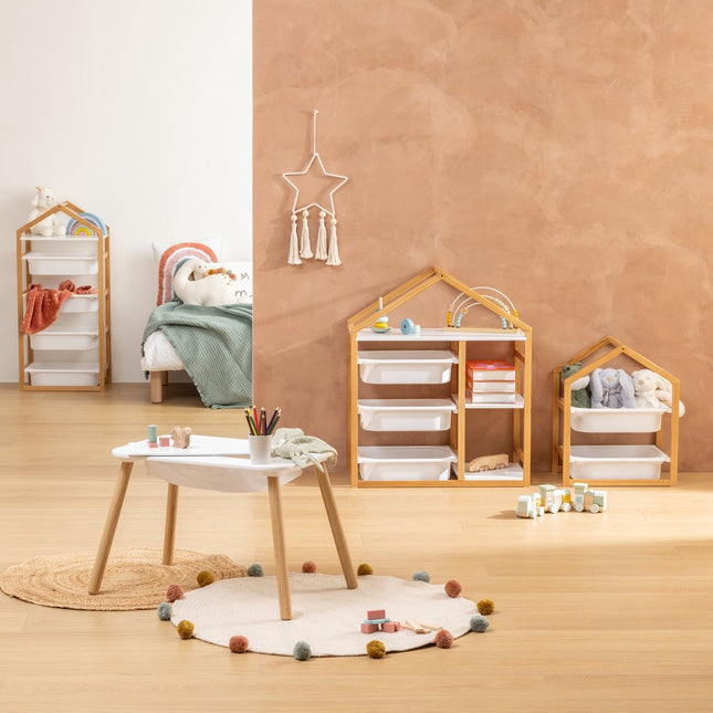 Atmosphera Kids Tekentafel/Kindertafel Buldy omkeerbaar tafelblad om LEGO op te bouwen - 69x47x43cm - Wit