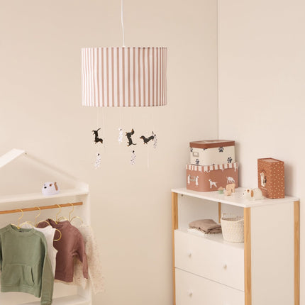Atmosphera Kids kinderlamp/Hanglamp Woef - Ø29xH40cm - Bruin/Wit