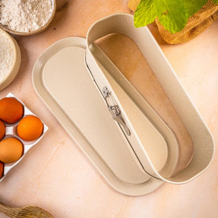 KINGHoff KH-1976 Bakvorm met losse bodem 34,5x15,5x8 cm - Broodvorm voor Hartige taarten, Cheesecake en Paté - Antiaanbaklaag - Ovenbestendig tot 220°C - Bakvorm - Ovenvorm - Cakevorm - Taartvorm -