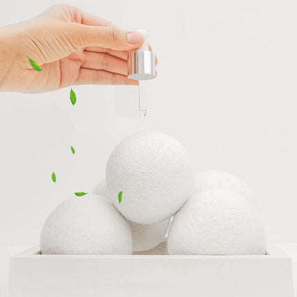 6x Wollen Droger Ballen - 100% Biologische Merinowol - Incl. Opbergzak - Wasverzachter Vervanger - Milieuvriendelijk & Energiebesparend - Sipo