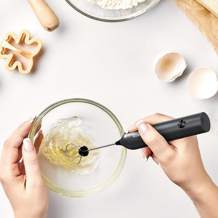 KINGHoff Elektrische Melkopschuimer – Draadloos – USB-C Oplaadbaar – 3 Snelheden – 2 Opzetstukken – KH-2001