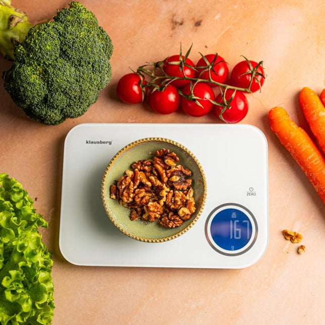 Klausberg KB-7938 Slimme Keukenweegschaal – Bluetooth, App Analyse, 5kg – Tempered Glass – Calorie & Macro Meter