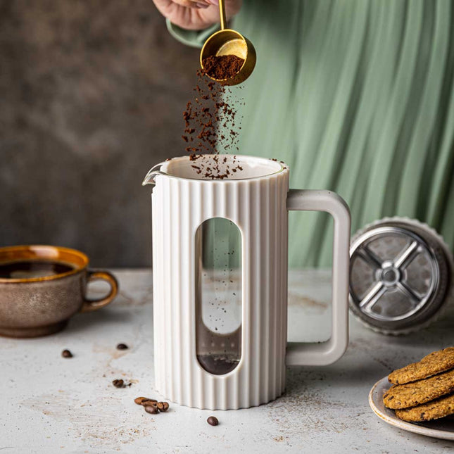 ZUIGER KOFFIE-/THEEZETAPPARAAT 350 ml KLAUSBERG KB-7743 WIT
