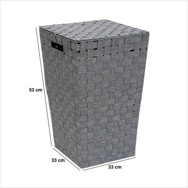 Lise L. Wasmand - Polyester Kledingmand - Grijs - 33 x 33 x 53 cm (LxBxH) - Opbergmand - 50 liter