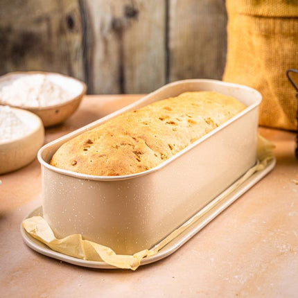 KINGHoff KH-1976 Bakvorm met losse bodem 34,5x15,5x8 cm - Broodvorm voor Hartige taarten, Cheesecake en Paté - Antiaanbaklaag - Ovenbestendig tot 220°C - Bakvorm - Ovenvorm - Cakevorm - Taartvorm -