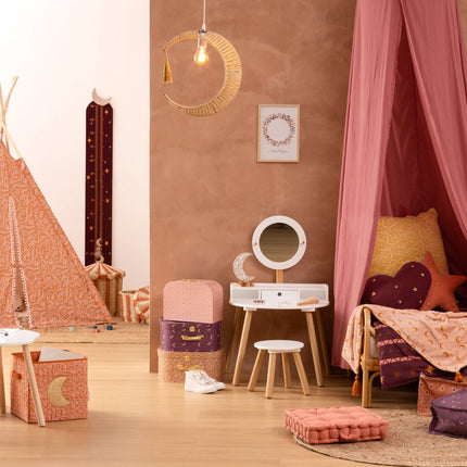 Atmosphera Kids Kaptafel met spiegel en Krukje - 61x42xH89cm - Wit