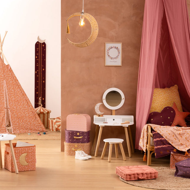 Atmosphera Kids Kaptafel met spiegel en Krukje - 61x42xH89cm - Wit