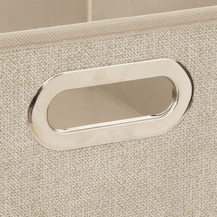 5Five Opbergmand/kastmand - beige - linnen - 14 liter - 31 x 31 x 15 cm - Opbergbox - Vakkenkast manden