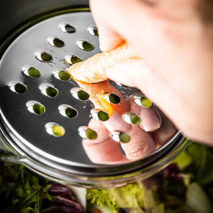 Kinghoff KH-1807 Professionele Roestvrijstalen Mengkom - 5 Liter - Met Deksel & Meetverdeling - Multifunctioneel voor Kneden, Raspen & Opslag