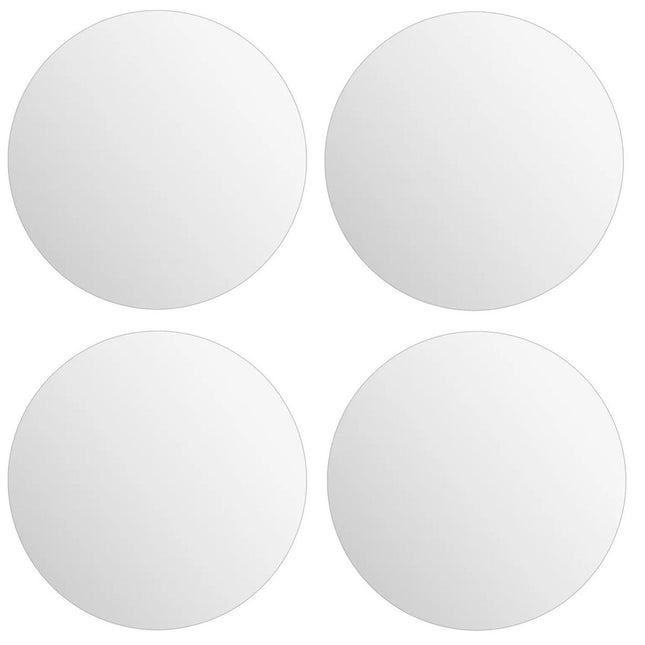 5Five Plak spiegels tegels - 4x stuks - glas - zelfklevend - 30 x 30 cm - rondjes - muur/deur/wand
