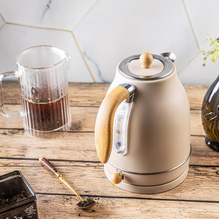 Klausberg KB-9006 Waterkoker 1.7 Liter Retro Design - Analoge Thermometer - 2200W - Ronddraaiende Basis 360° - Roestvrijstaal 304