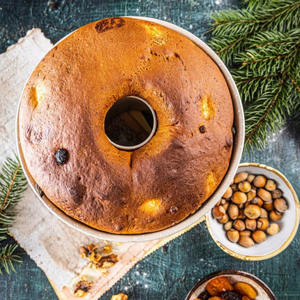 Kinghoff KH1993 Vorm voor Cake | 22 cm met Gat | Marble Anti-aanbaklaag | Gelijkmatig Bakken | Beige | Tulband vorm