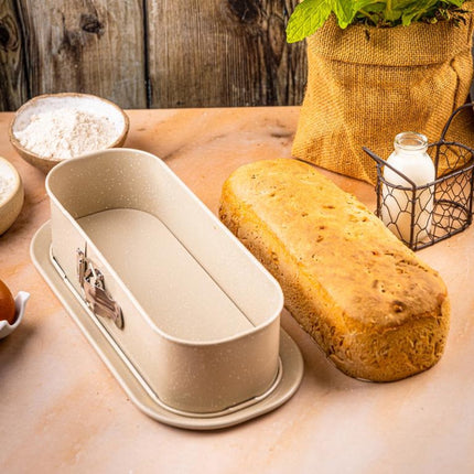 KINGHoff KH-1976 Bakvorm met losse bodem 34,5x15,5x8 cm - Broodvorm voor Hartige taarten, Cheesecake en Paté - Antiaanbaklaag - Ovenbestendig tot 220°C - Bakvorm - Ovenvorm - Cakevorm - Taartvorm -