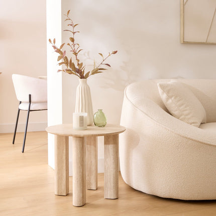 Atmosphera Anaya Bijzettafel - Ø44xH51cm - Beige
