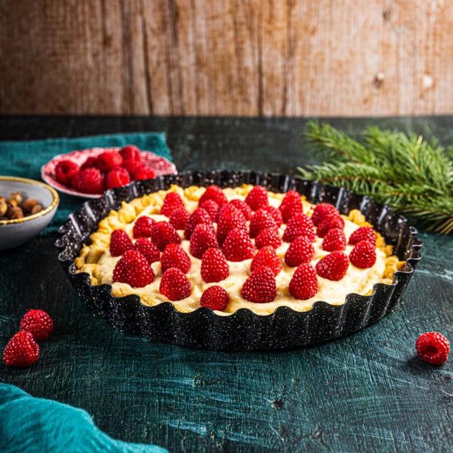 KINGHoff Taartvorm KH-1956 - Ø28 cm Anti-Aanbak Marmervorm voor Taarten en Quiches - Ovenbestendig tot 220°C