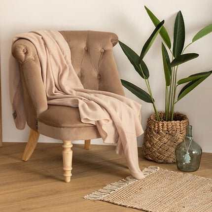 Atmosphera - Plaid - Fleece - Beige - 125 x 150 cm