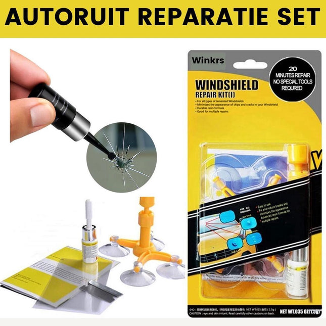 Reparatieset voorruit - Autoruit sterretje reparatie Set - Ruitreparatie tools - Sterretje reparatie - Ruit schuur reparatie - Glas reparatie lijm