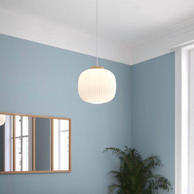 Atmosphera Hanglamp Travis - Ø25xH24cm - Wit