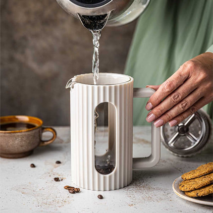 ZUIGER KOFFIE-/THEEZETAPPARAAT 1000 ml KLAUSBERG KB-7753 WIT