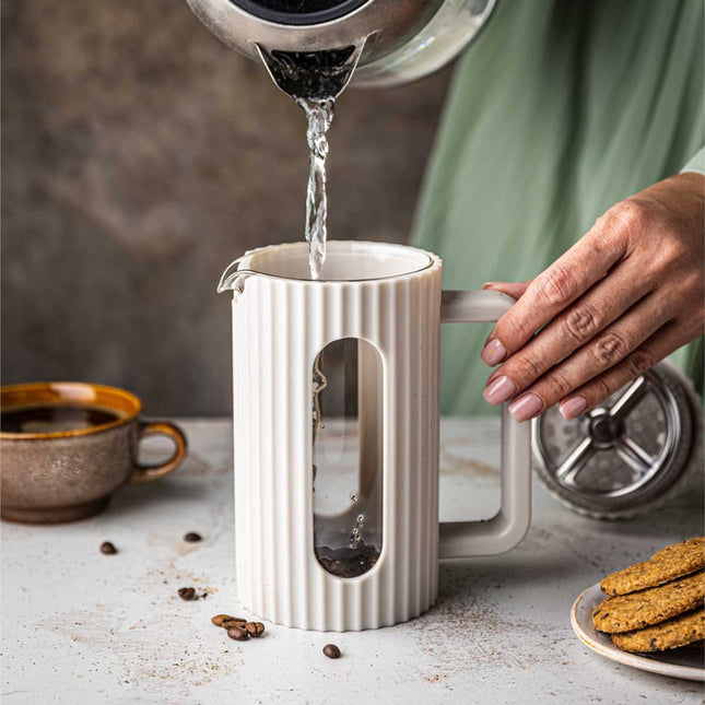 ZUIGER KOFFIE-/THEEZETAPPARAAT 1000 ml KLAUSBERG KB-7753 WIT