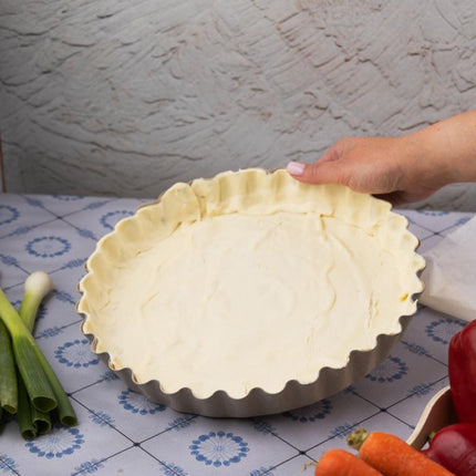 KINGHoff Taartvorm 28 cm - Marmervorm Beige - Ovenbestendig tot 220°C - Voor Taarten en Quiches - Bakvorm - Ovenvorm - Cakevorm -